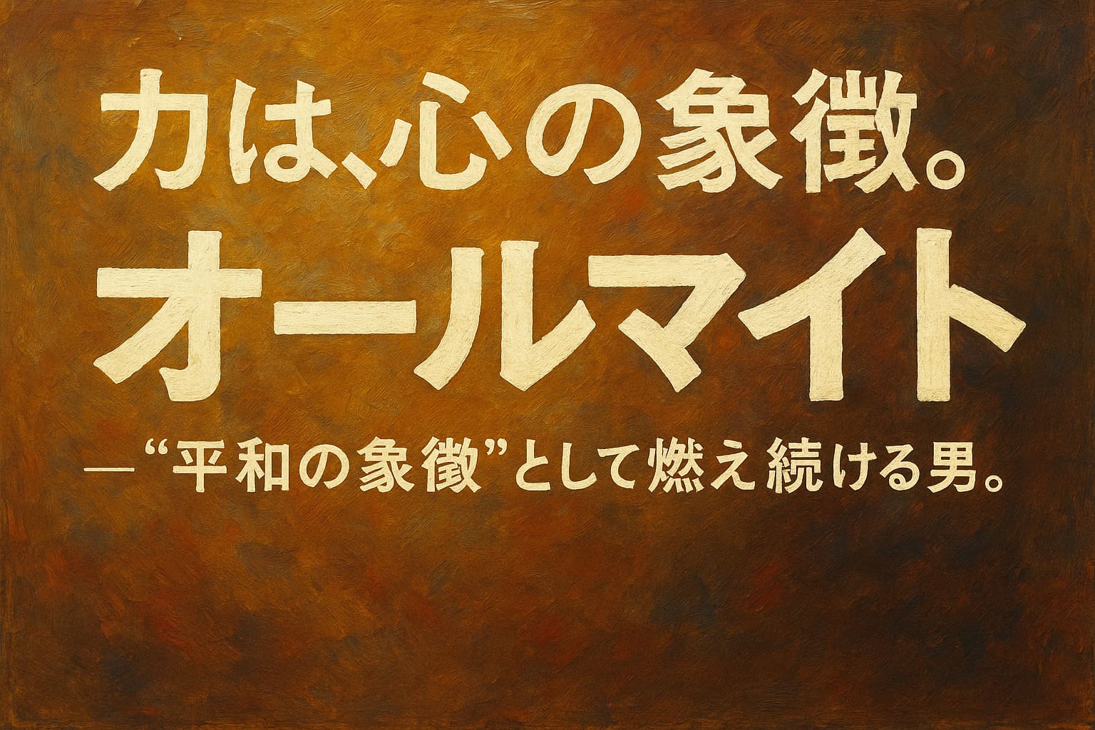力は、心の象徴。オールマイト ――“平和の象徴”として燃え続ける男。