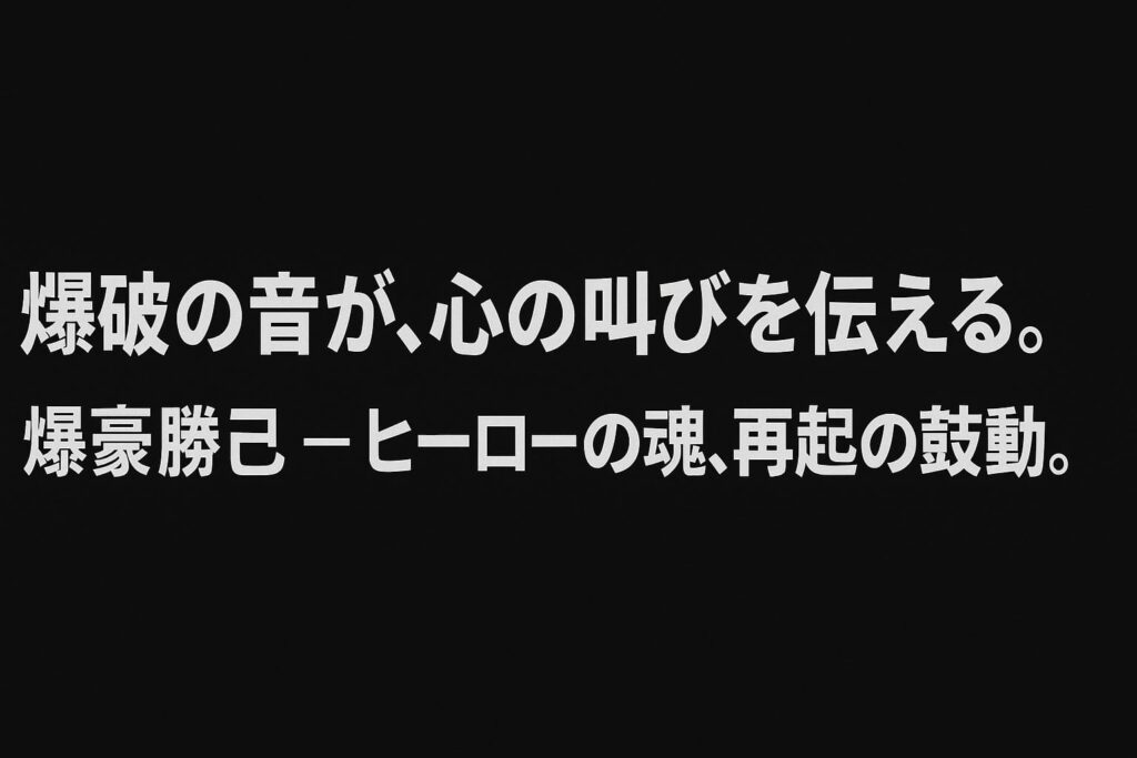 爆破の音が、心の叫びを伝える。爆豪勝己 ― ヒーローの魂、再起の鼓動。