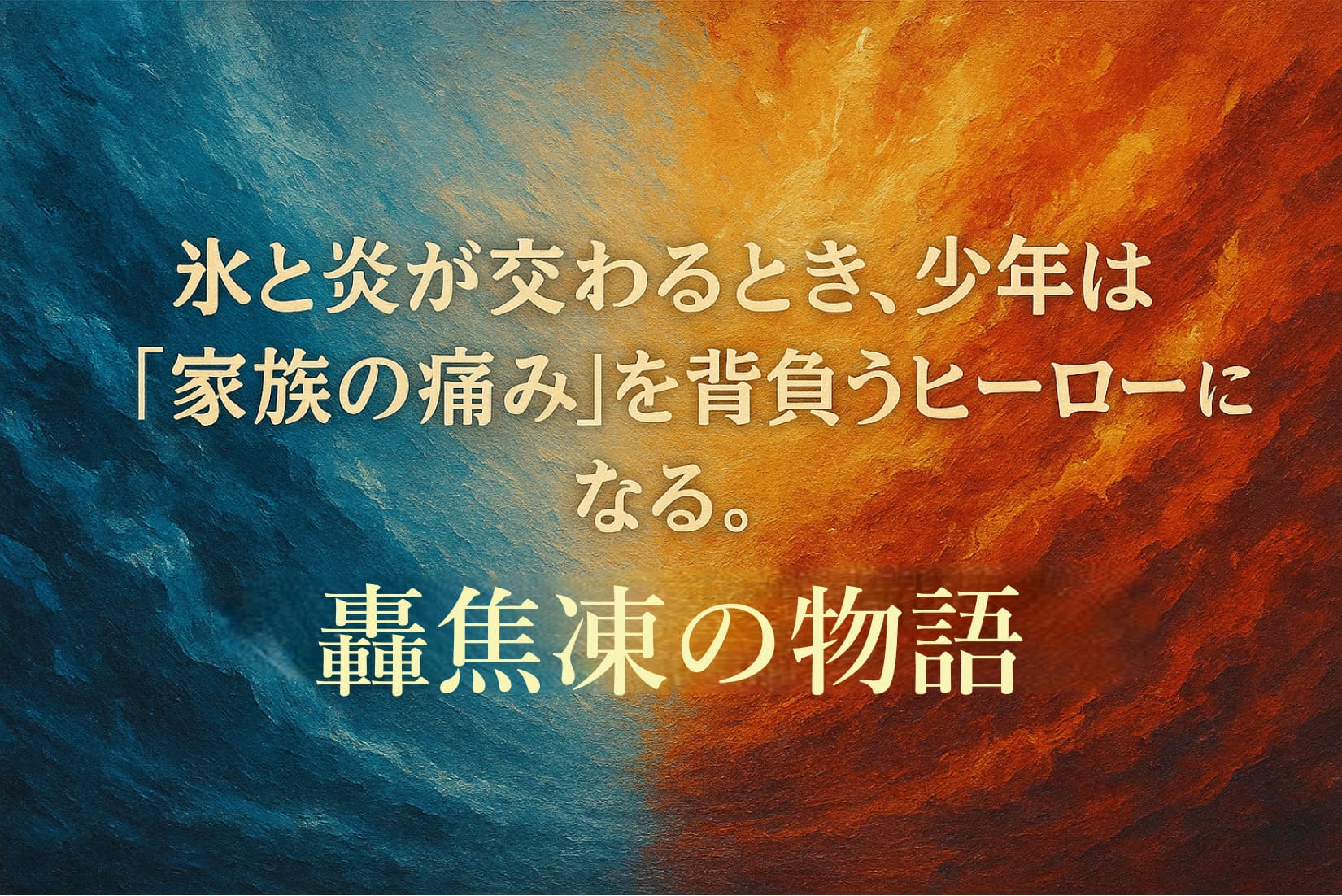冷静と情熱のはざまで――轟焦凍の象徴を描いた油絵風アイキャッチ。
