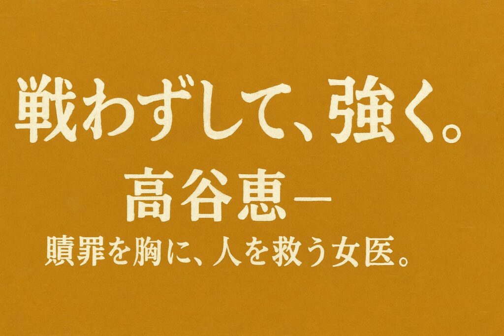 「戦わずして、強く。」高荷恵 ― 贖罪を胸に、人を救う女医。