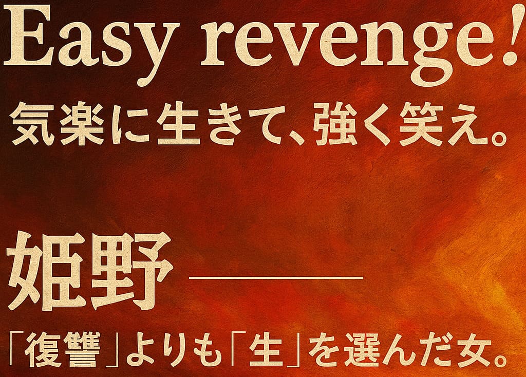 「Easy revenge!」――気楽に生きて、強く笑え。姫野 ――“復讐”よりも“生”を選んだ女。